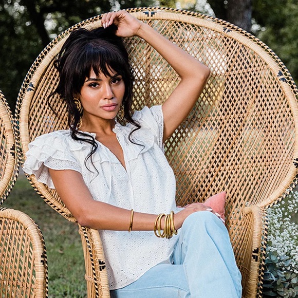 Buddy Love Tops - Shop Buddy Love Carla Ruffle White Eyelet Top Sz M